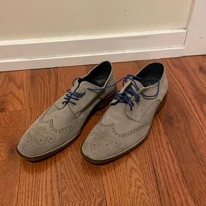 Extremely Gently Worn, Joseph Abboud Men’s Suede Grey Wingtip Shoes (Size 11)